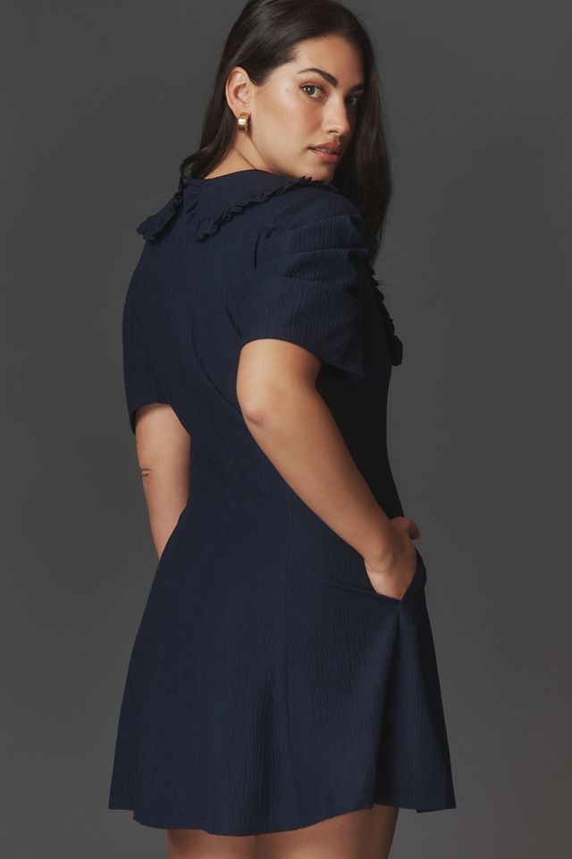 By Anthropologie Short-Sleeve Collared Printed Mini Dress #4