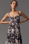 By Anthropologie Sleeveless Sweetheart A-Line Midi Dress
