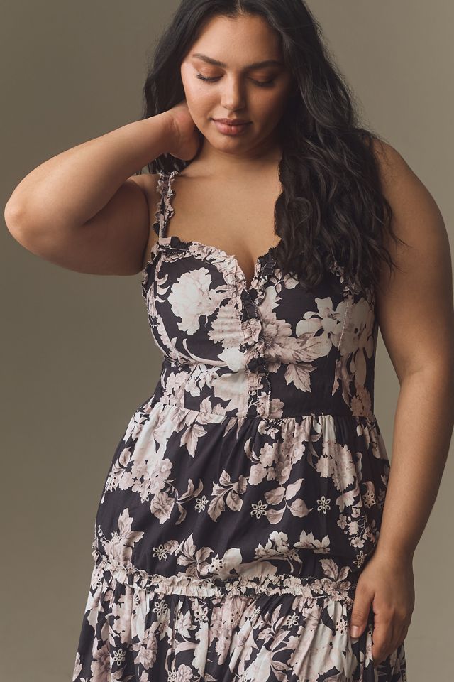 By Anthropologie Sleeveless Sweetheart A-Line Midi Dress #6