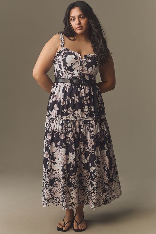 By Anthropologie Sleeveless Sweetheart A-Line Midi Dress #5
