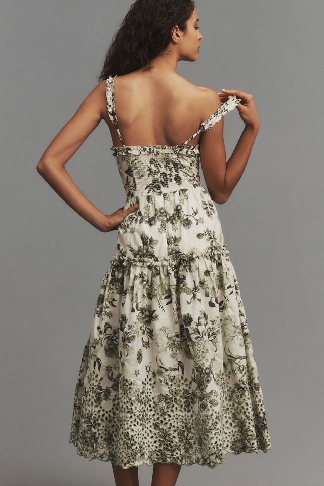 By Anthropologie Sleeveless Sweetheart A-Line Midi Dress #10