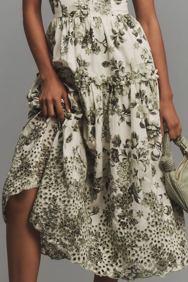 By Anthropologie Sleeveless Sweetheart A-Line Midi Dress #12