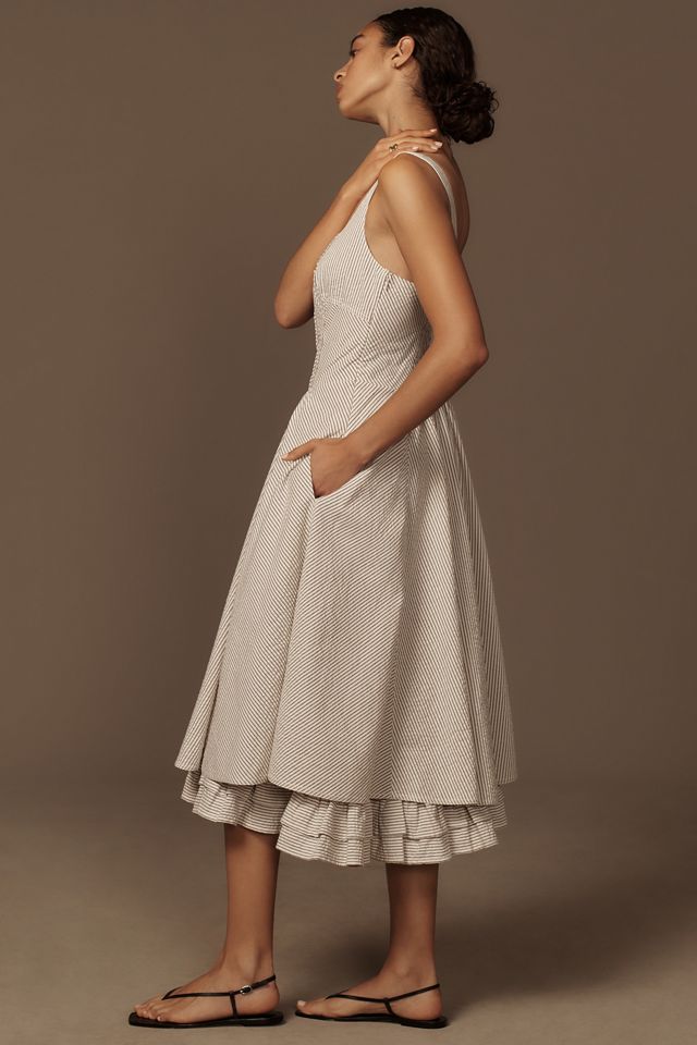 The Jenna Drop-Waist Midi Dress by Pilcro | Anthropologie