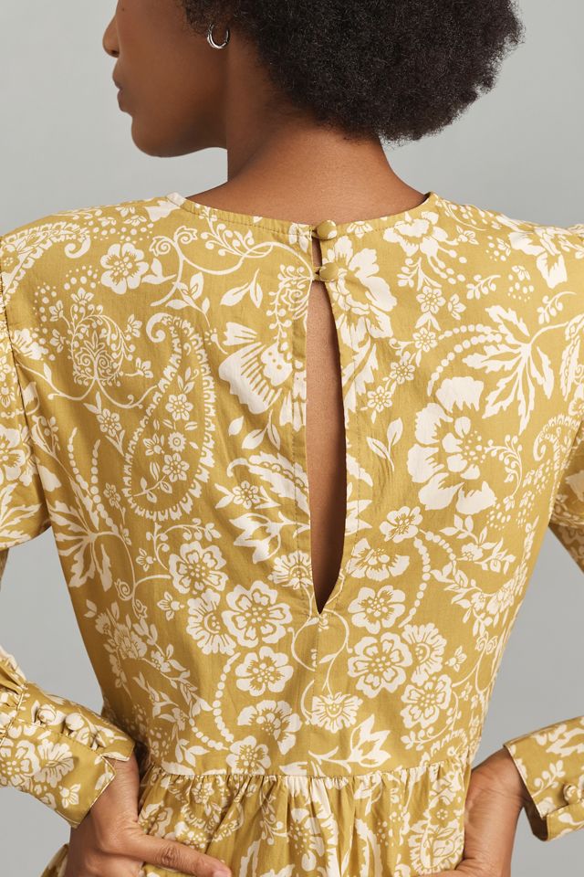 Maeve Langarm V-Ausschnitt Rüschen Mini Kleid #2