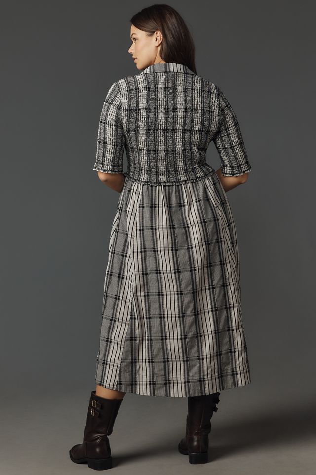 Maeve Short-Sleeve Smocked Midi Shirt Dress #7