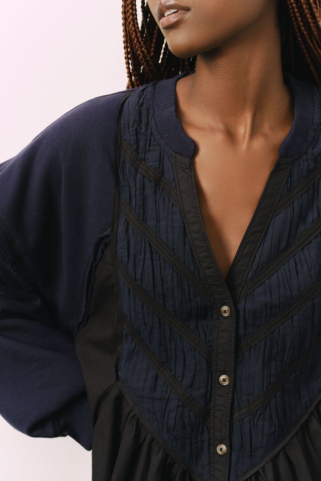 Pilcro Long-Sleeve Button-Front Twofer Mini Dress #2