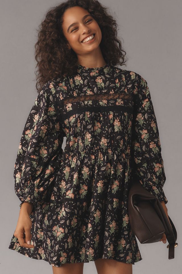 Pilcro Long-Sleeve Mock-Neck Swing Mini Dress #2