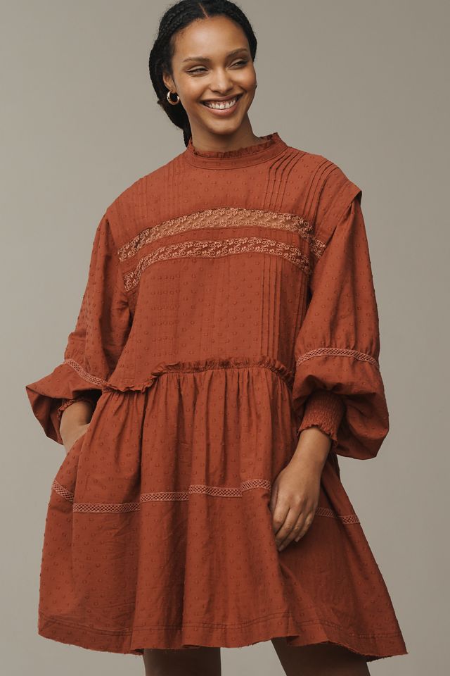 Pilcro Long-Sleeve Mock-Neck Swing Mini Dress #3