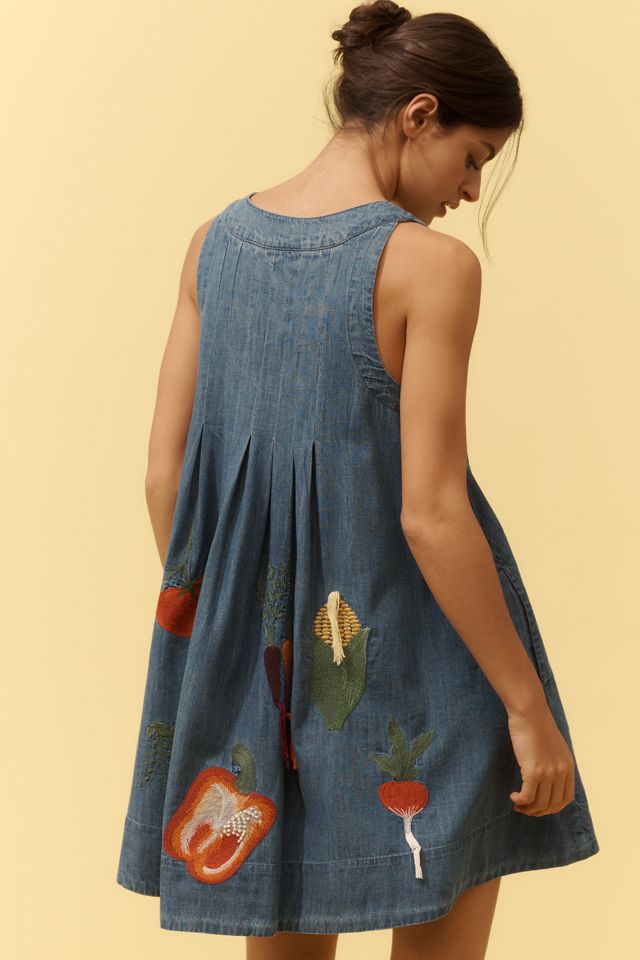 Vestido Mini de Denim Vegetal Maeve Sin Mangas y Escote en V #2