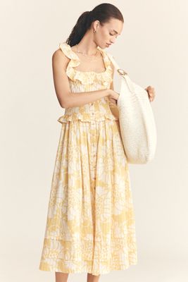 新品★DRESS HIPPY★PAISLEY HENRY T MUSTARD Vintage 90s Floral Paisley Dress Orange Grunge Midi Sundress