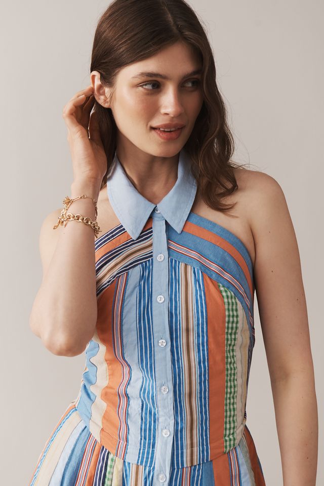 Maeve Collared Halter Shirt Dress