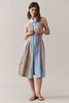 maeve collared halter shirt dress Maeve Halter Open-Back Godet Midi Shirt Dress