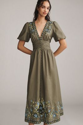 By Anthropologie Button-Front Mini Dress | Anthropologie