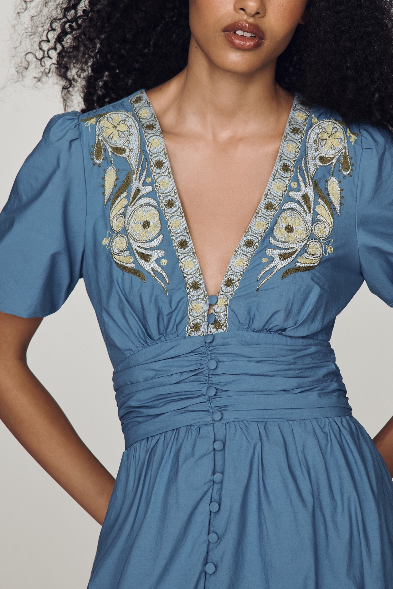 By Anthropologie Katerina Embroidered Maxi Dress