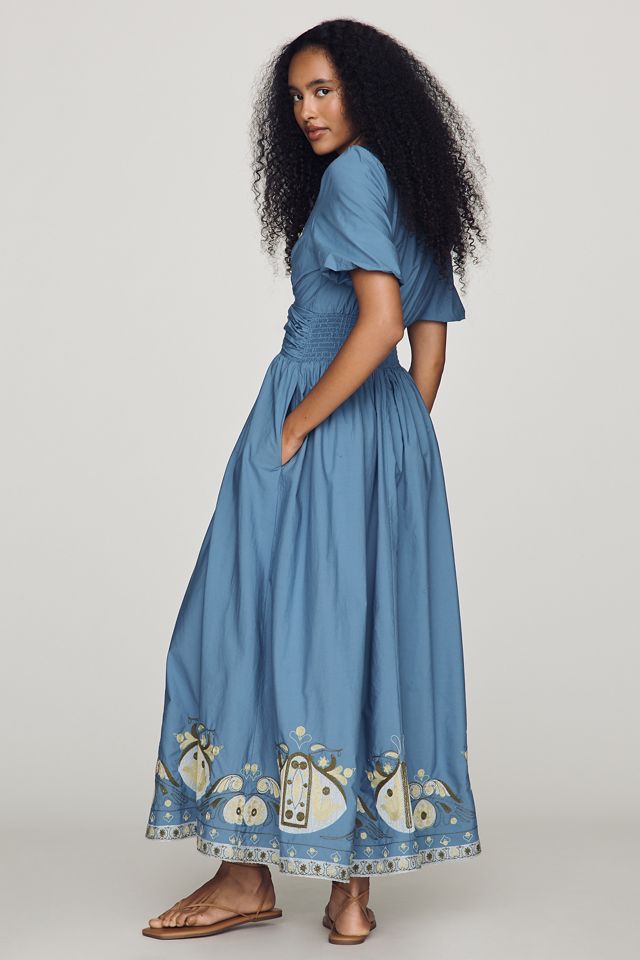 By Anthropologie Katerina Embroidered Maxi Dress #2