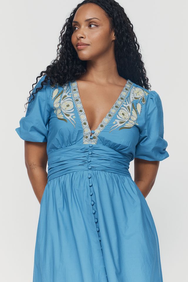 By Anthropologie Katerina Embroidered Maxi Dress #4