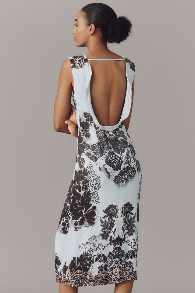 By Anthropologie Cowl-Neck Low-Back Midi Dress #1