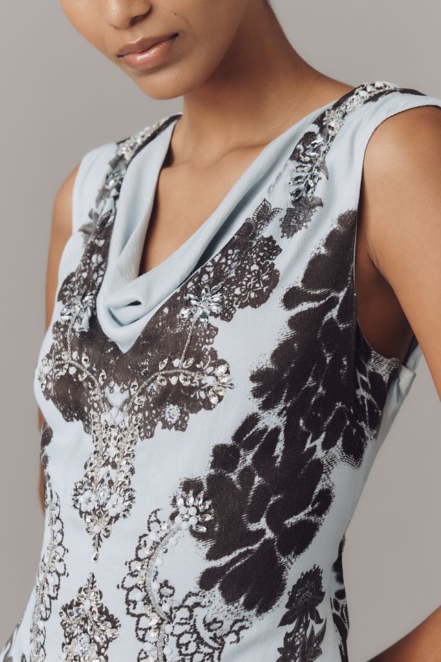By Anthropologie Cowl-Neck Low-Back Midi Dress #2