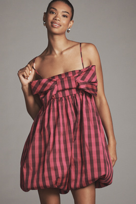 Maeve Bow Bubble Fit & Flare Mini Dress In Multi