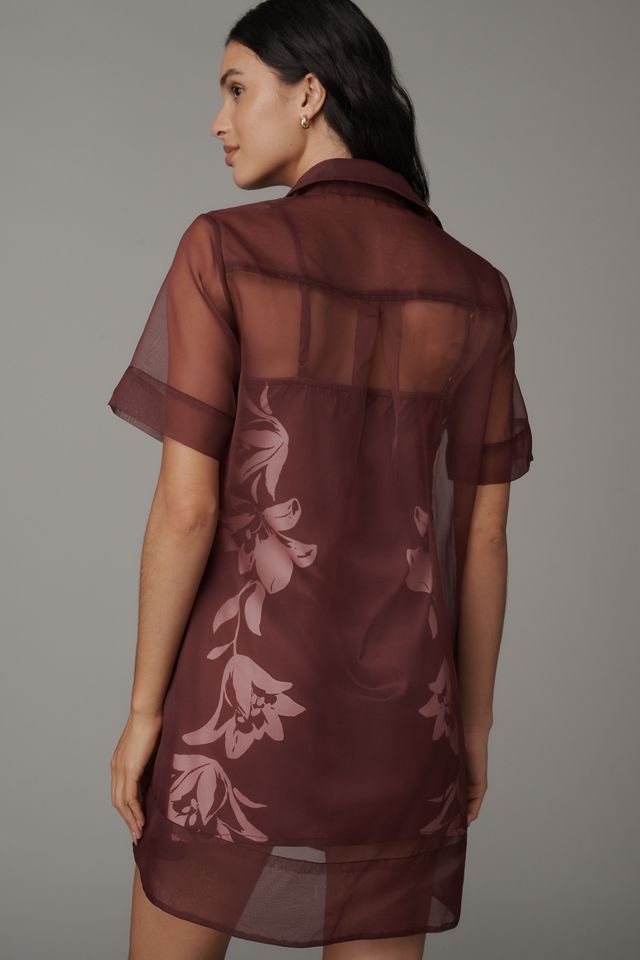 The Pollie Short-Sleeve Sheer Swing Tunic Mini Dress #2