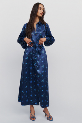 Mona Silken Maxi Shirtdress by Anthropologie