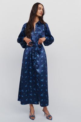 Mona Silken Maxi Shirtdress