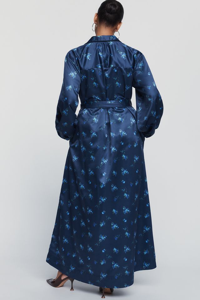 Maeve Mona Satin Maxi Shirtdress #6
