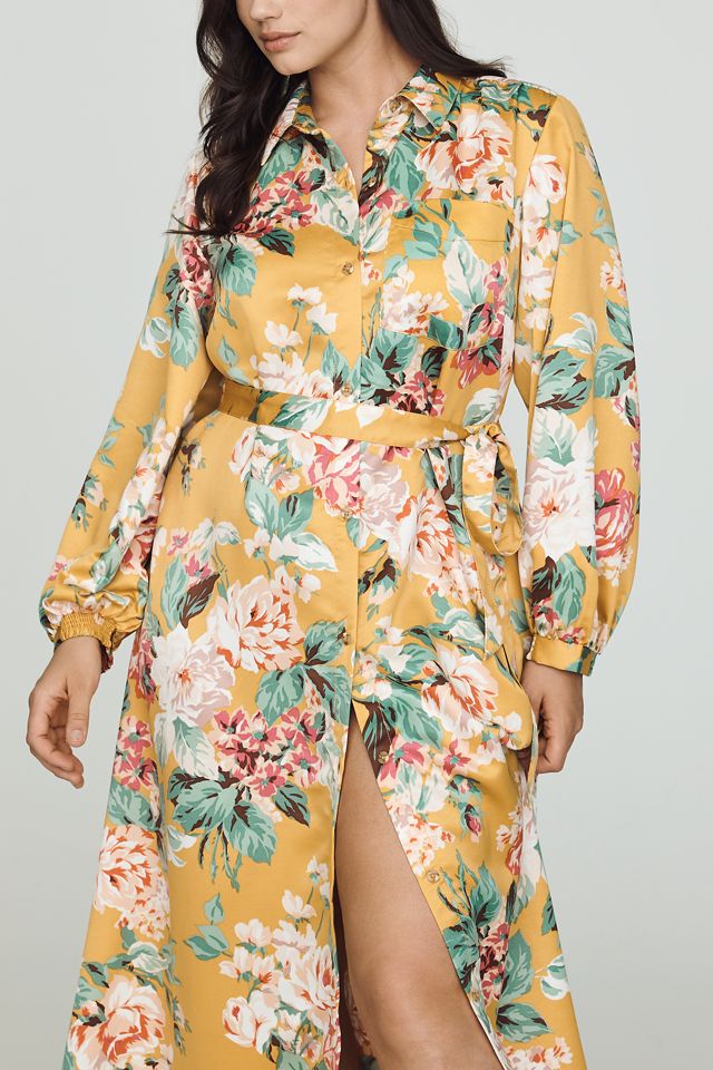 Mona Silken Maxi Shirt Dress by Maeve | Anthropologie