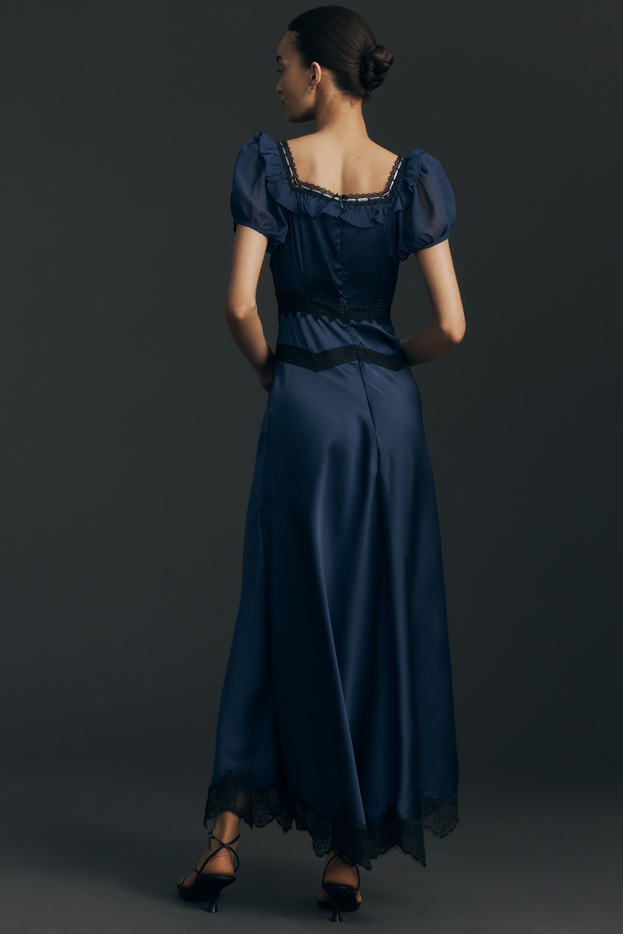 By Anthropologie V-Neck Ruffle Slip Dress