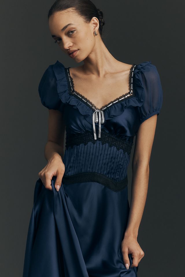 By Anthropologie V-Neck Ruffle Slip Dress #3