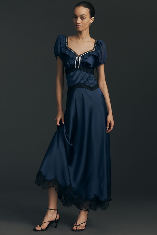 By Anthropologie V-Neck Ruffle Slip Dress | Anthropologie