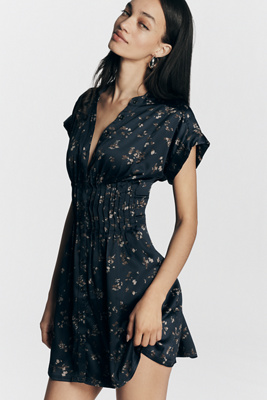 Pilcro Short-Sleeve Pleated Shirt Dress