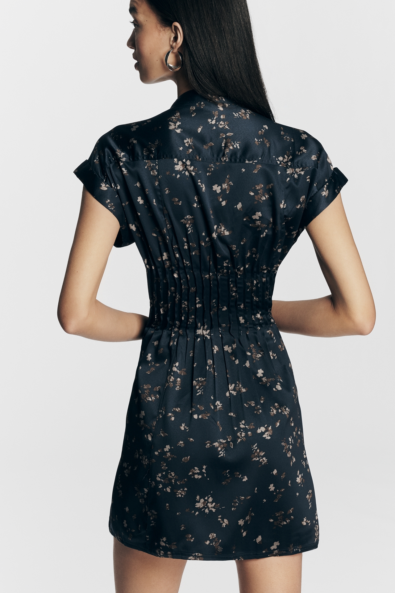 Pilcro Short-Sleeve Pleated Shirt Dress