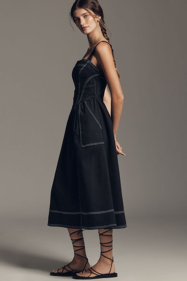 Pilcro Square-Neck Bustier Midi Dress #2