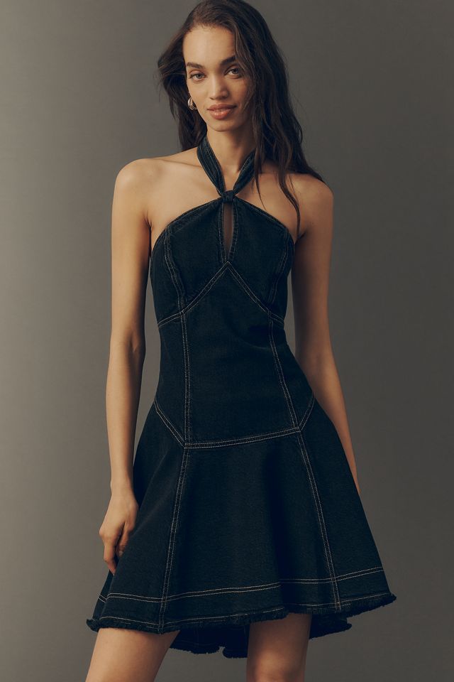 Pilcro Denim Halter Mini Dress | Anthropologie