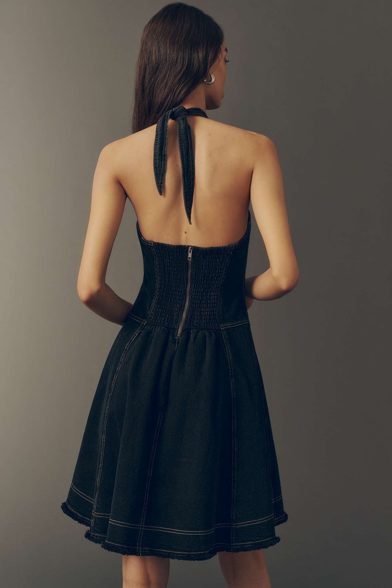 Pilcro Denim Halter Mini Dress