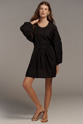 anthropologie mini black dress By Anthropologie Long-Sleeve A-Line Sweater Mini Dress main image 0