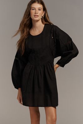 knee length dresses for ladies By Anthropologie Long-Sleeve A-Line Sweater Mini Dress – katie + hubbell
