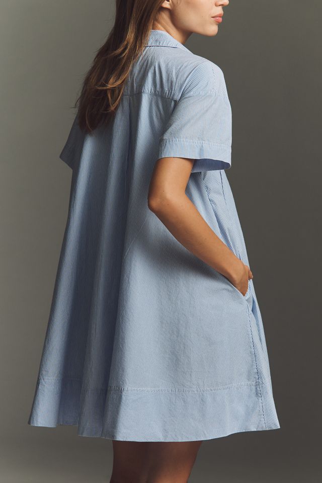 Maeve Cotton Ruffle Mini Swing Dress | Anthropologie