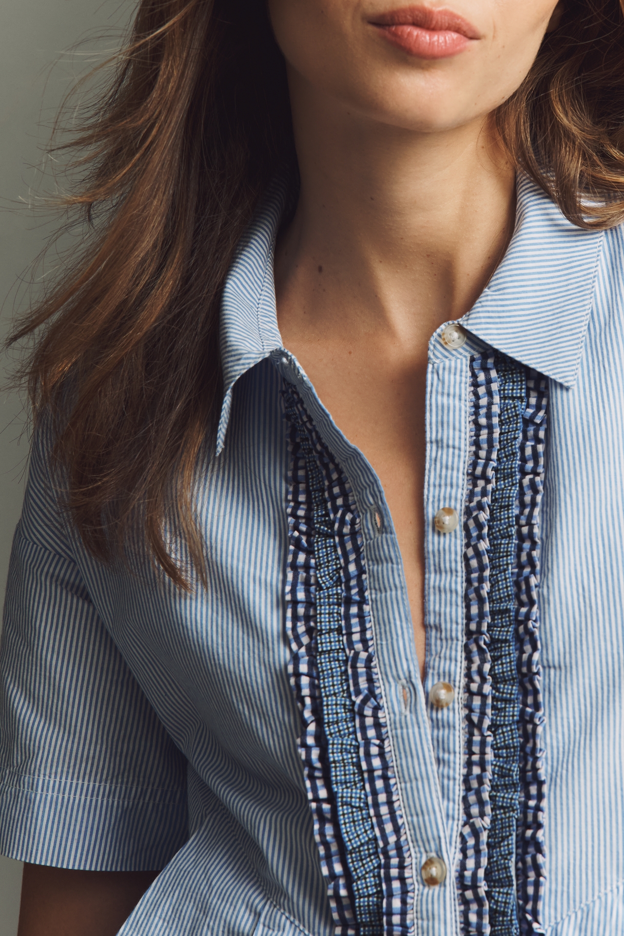 Maeve Cotton Ruffle Mini Swing Dress