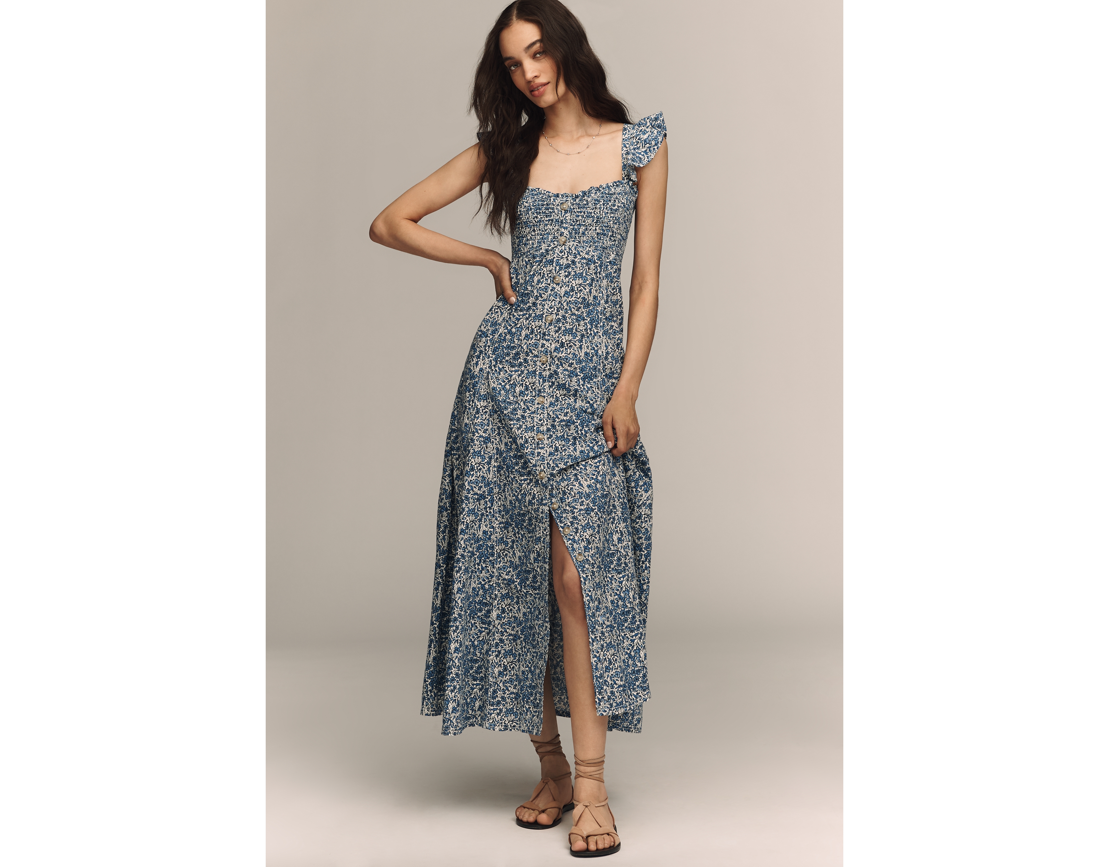 Pilcro 100% Cotton Buttondown Midi Dress