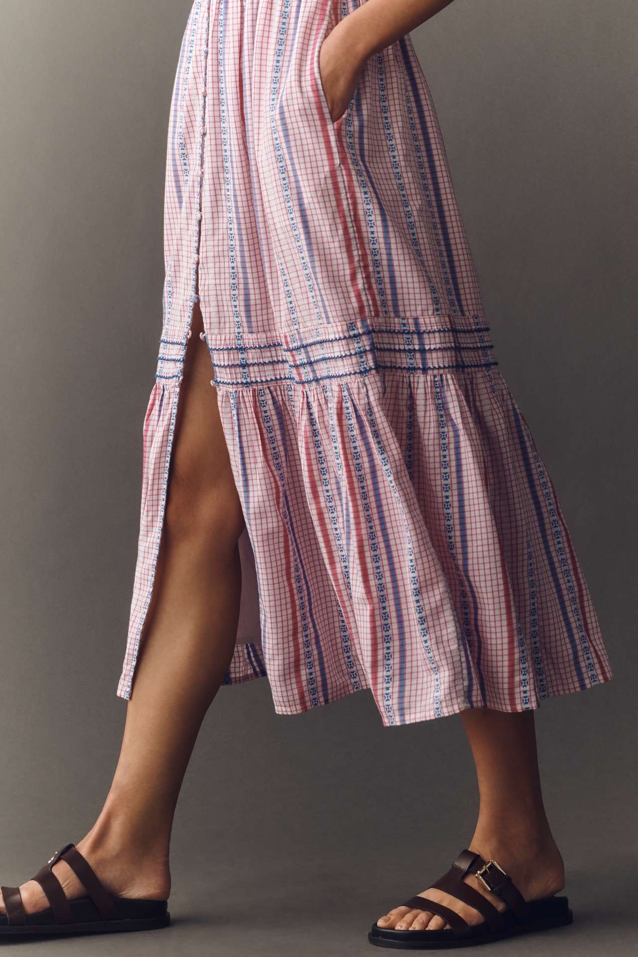 Peregrine Puff-Sleeve Midi Dress