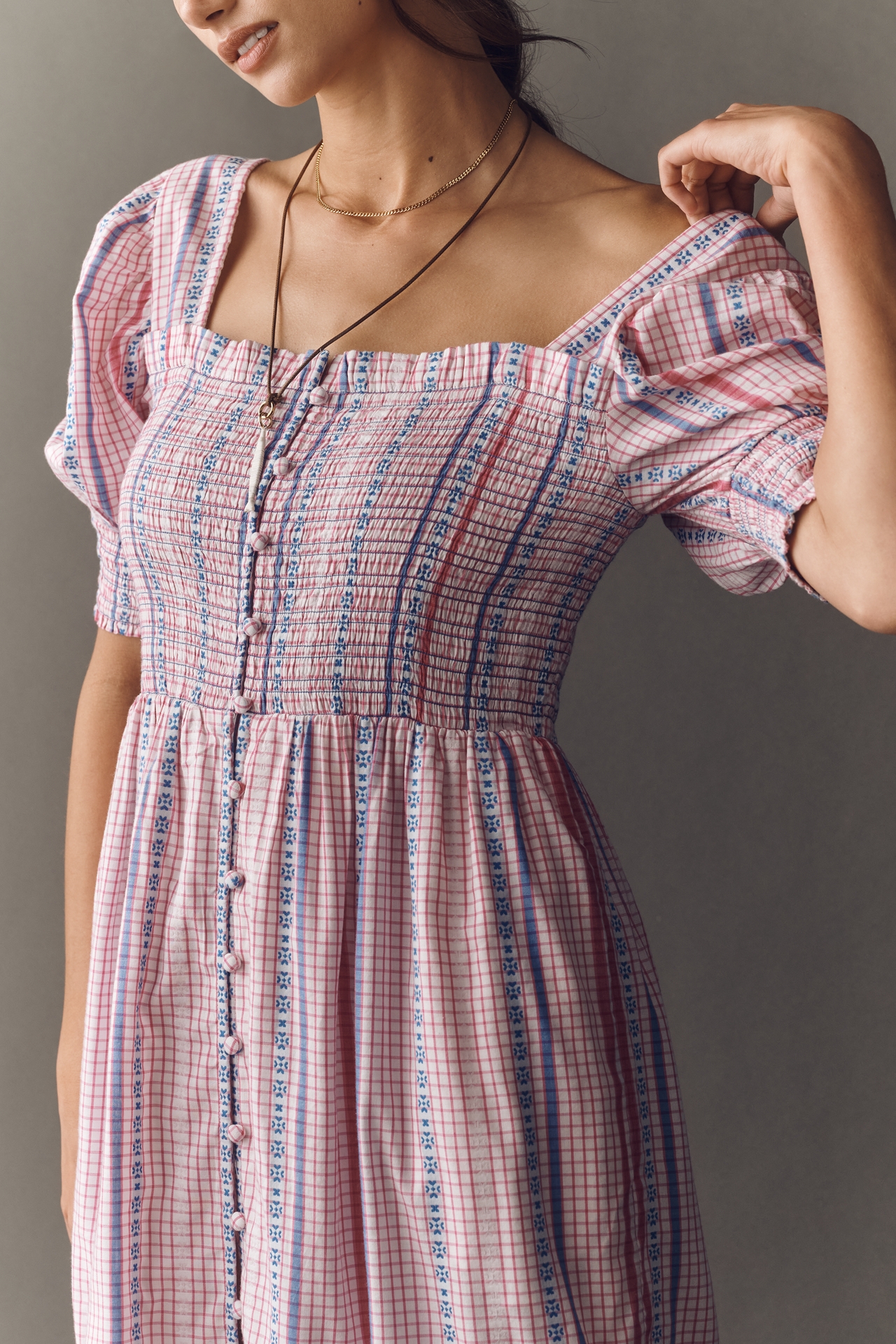 Peregrine Puff-Sleeve Midi Dress