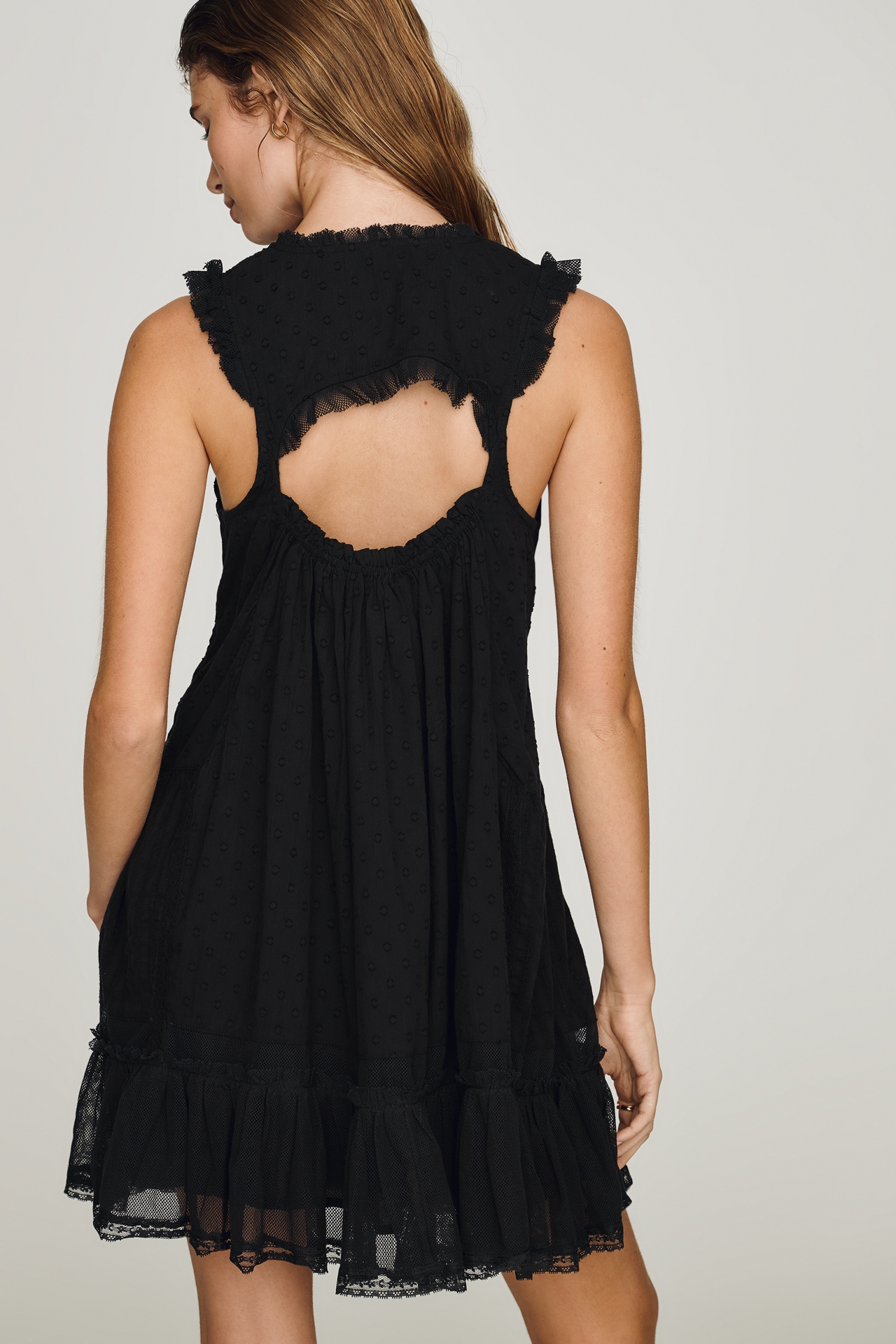 By Anthropologie Cotton Ruffle Mini Dress
