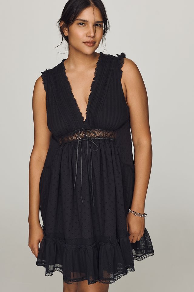 By Anthropologie 100% Cotton Ruffle Mini Dress #4