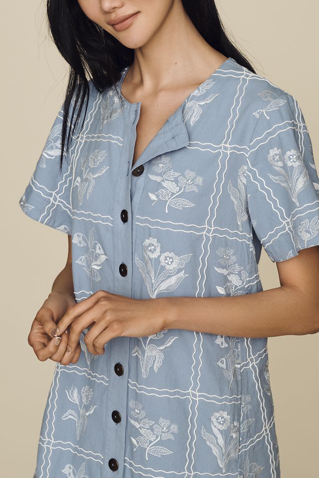 Maeve Emmy Swing Buttondown Mini Dress #1