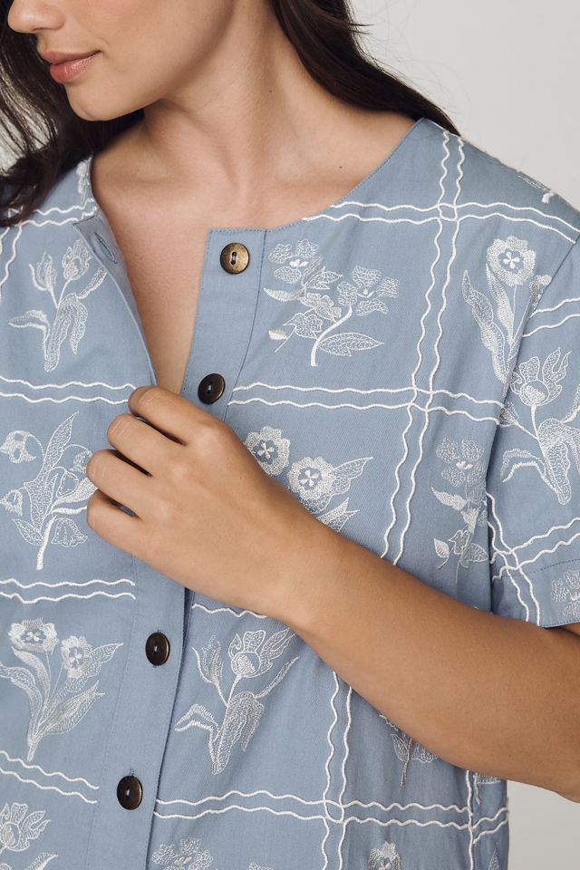 Maeve Emmy Swing Buttondown Mini Dress #5