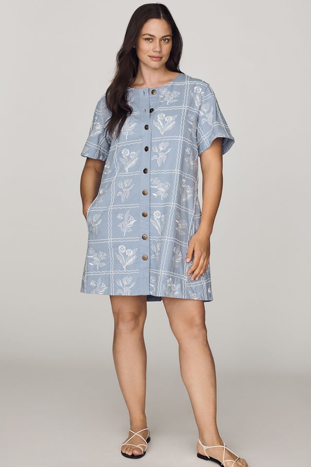 Maeve Pollie Swing Buttondown Mini Dress | Anthropologie
