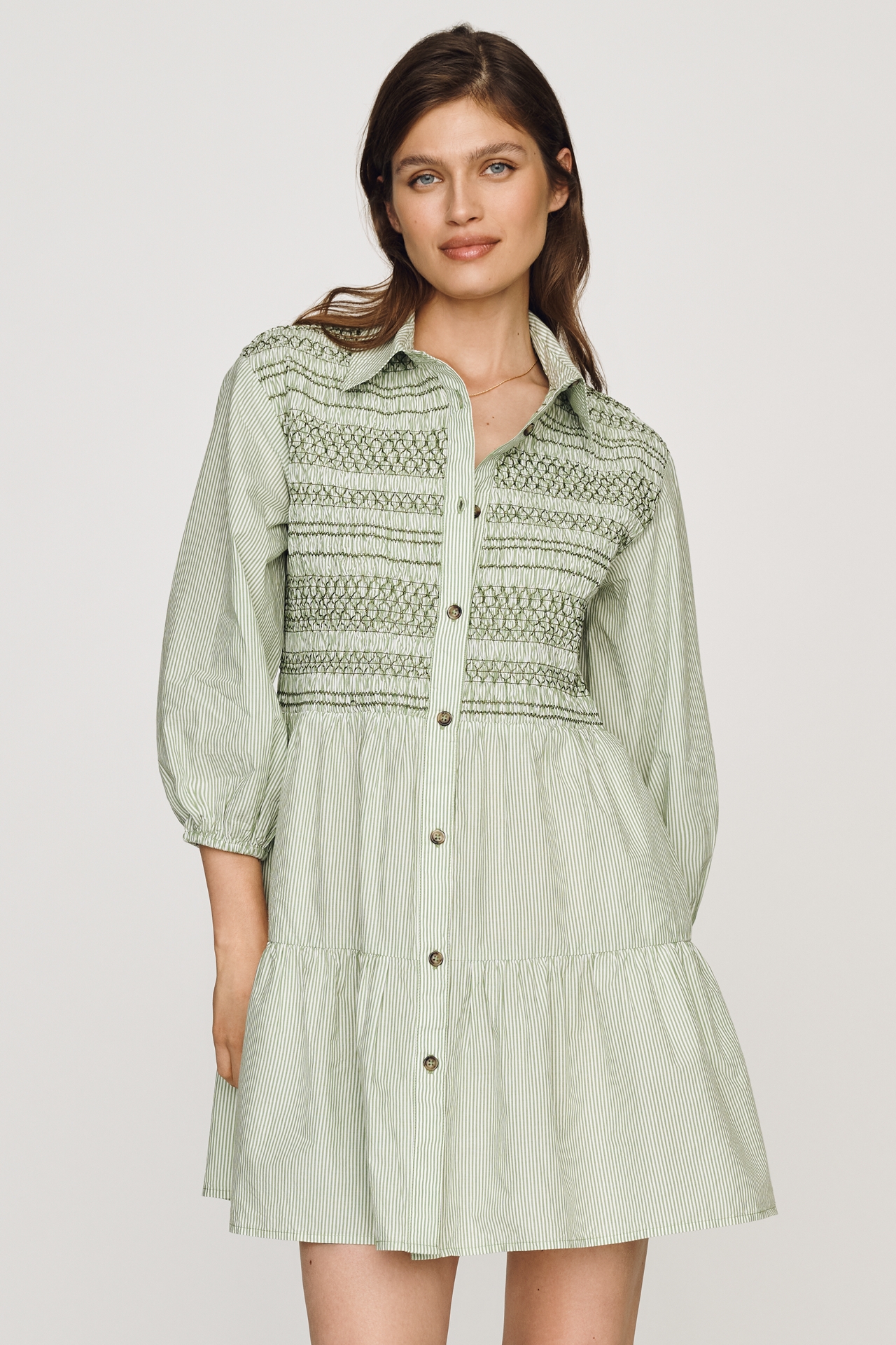 Maeve Bettina Cotton Mini Shirt Dress