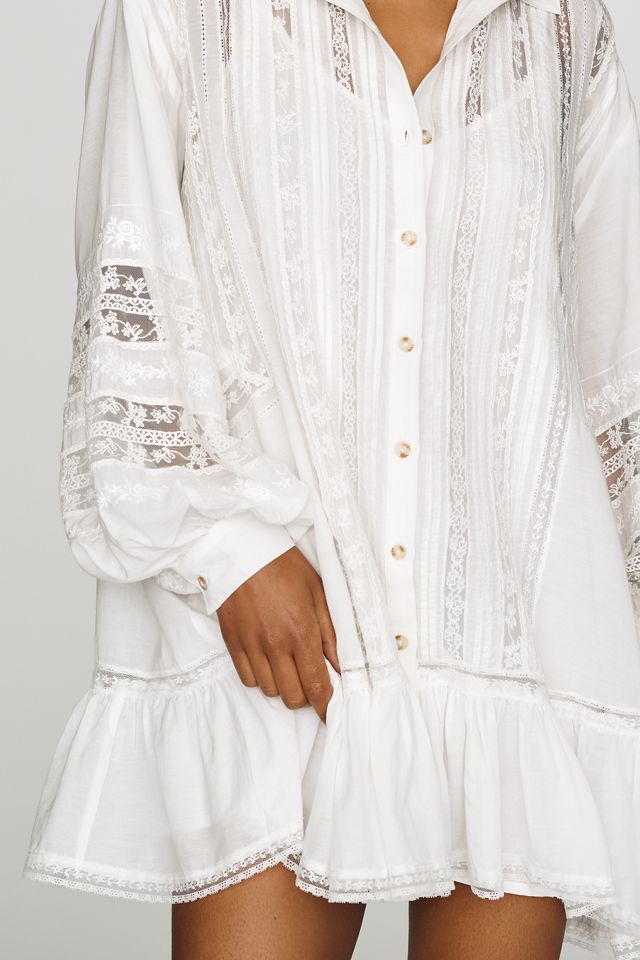 By Anthropologie Lace Panel Shirtdress #1